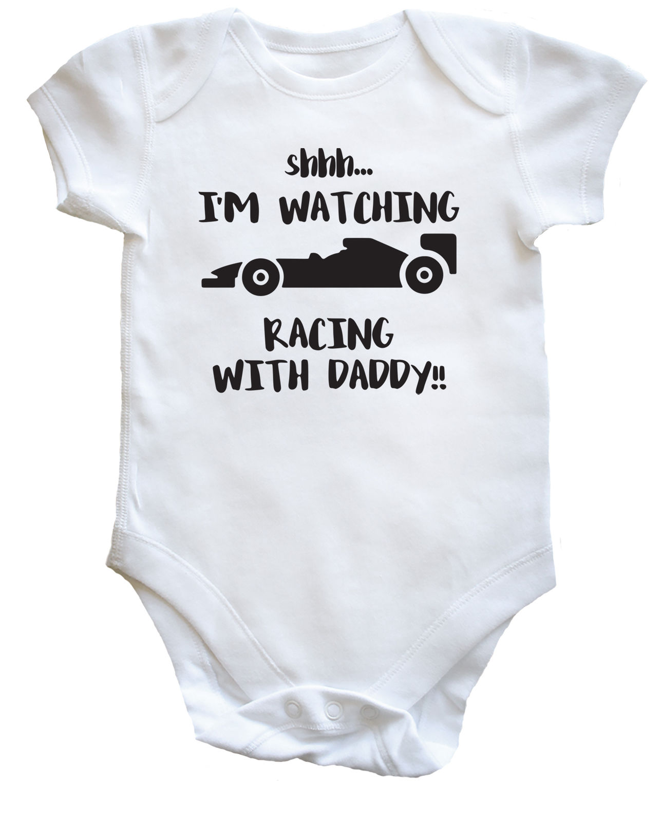 Shh I/'m Watching Racing with my Daddy Baby bodysuit LONG SLEEVE dad F1 13397