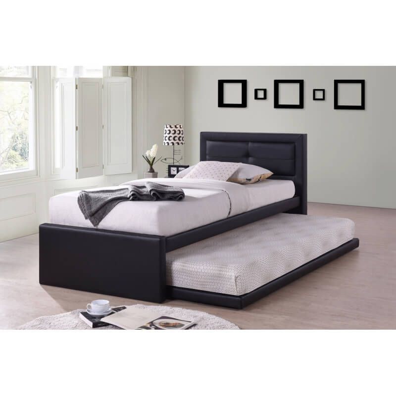 Lit enfant contemporain en PU noir Roland - MATELPRO