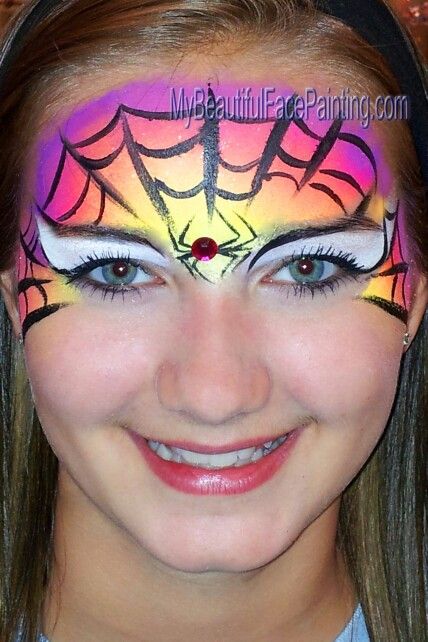 Spider Girl Uv Face Paint Face Painting Halloween Uv Face Paint
