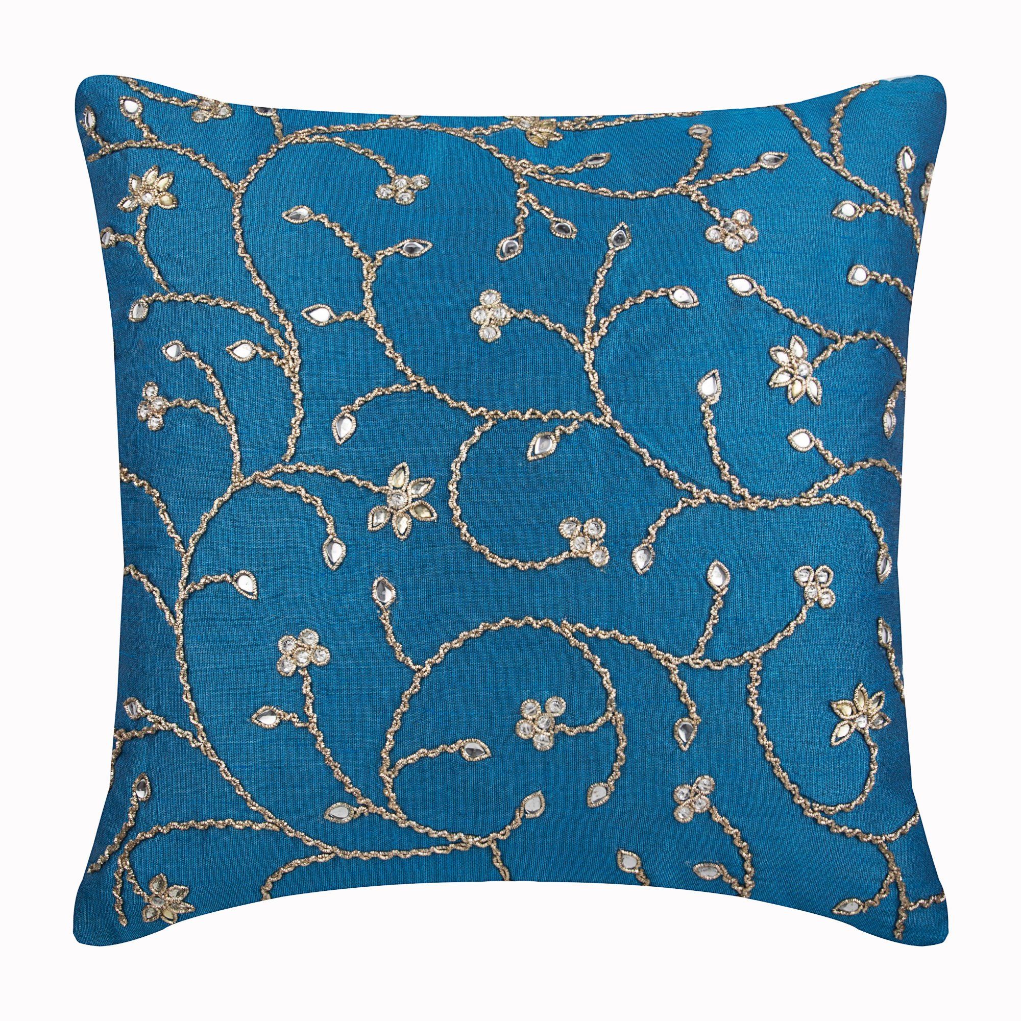 16x16 Designer Blue Throw Pillow Cover 16x16 Designer Navy Blue Throw Pillow