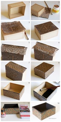 Decorating Cardboard Boxes How to decorate a cardboard box with napkin technique www 7 Decorating Cardboard Boxes How to decorate a cardboard box with napkin technique www 7
