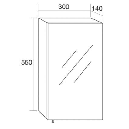 Vienna single door mirrored cabinet - white