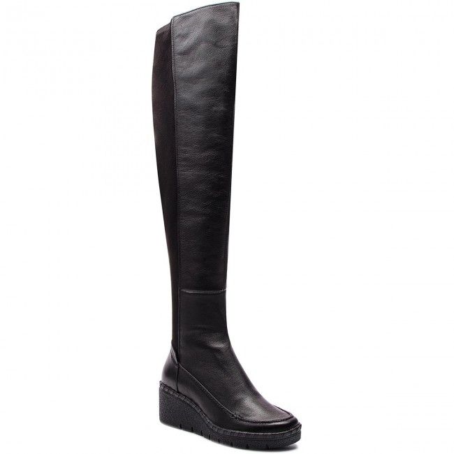 Μηρού GEOX - D Wiva Wedge B D849VB 085JZ C9999 Black Geox, Wedge Boot, Wedges, Boots, Black, Fashion, Crotch Boots, Moda, Black People
