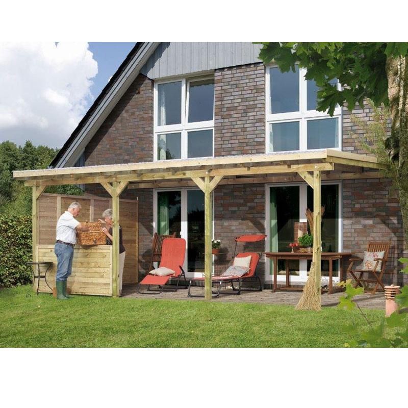 Toit de terrasse en bois massif avec panneau latéral et balustrade - maison bois toit terrasse Toit de terrasse en bois massif avec panneau latéral et balustrade - maison bois toit terrasse
