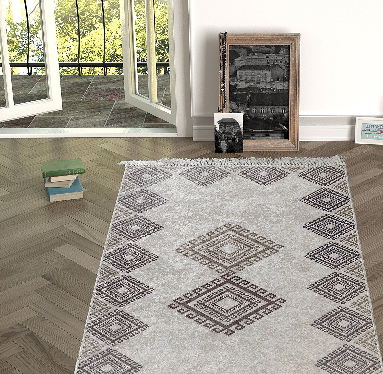 Area Rug With Non Skid Rubber Backing Decorative Modern Area Rug With Non Skid Rubber Backing Decorative Modern Carpet For Living Dining Children S Rooms Bedroom Anti Slip Throw Runner F