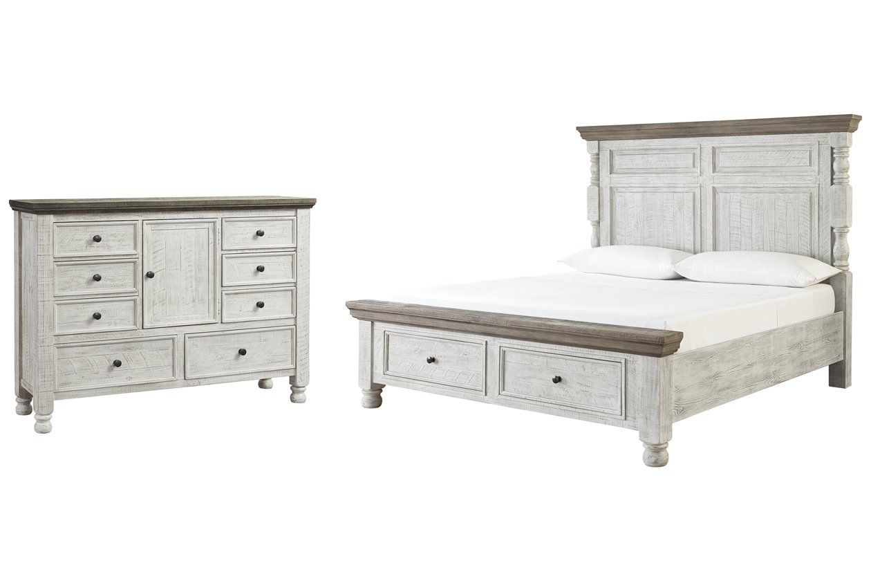 Havalance Queen Poster Bed with 2 Storage Drawers with