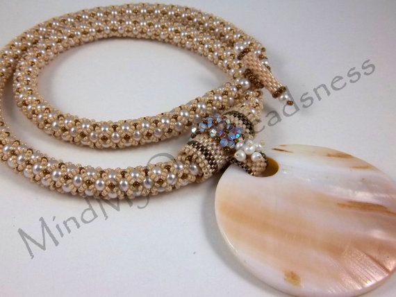 Beading Pattern Mop Necklace Netting By Mindmyownbeadsness