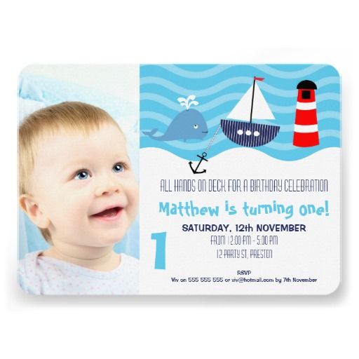boys nautical 1st birthday party invitation 1st birthday gifts