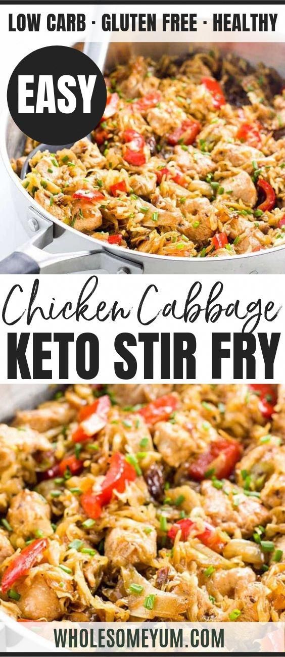 Chicken Cabbage Stir Fry - 15 Minutes (Paleo, Low Carb, Gluten-Free) - This 15-minute chicken cabbage stir fry recipe makes a quick & easy dinner everyone will love. Naturally low carb, paleo, & whole 30 - but so delicious! #wholesomeyum #keto #lowcarb #dinner #easyrecipe #paleo #whole30 #glutenfree #healthyrecipe #FoodsYouCanEatOnALowCarbDiet #cabbagestirfry