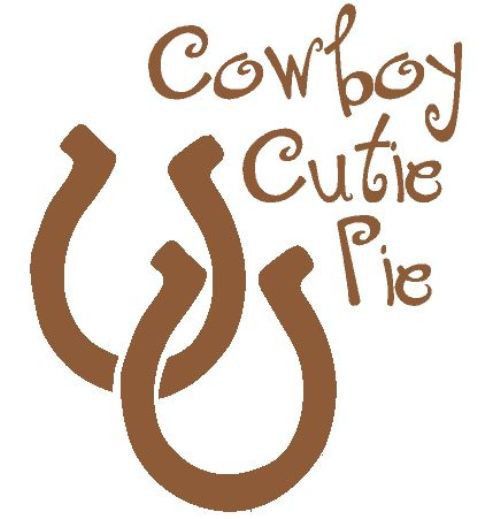Boys Room Western Cowboy Cutie Pie Horseshoe Removable Wall Vinyl 10 x 12 inches