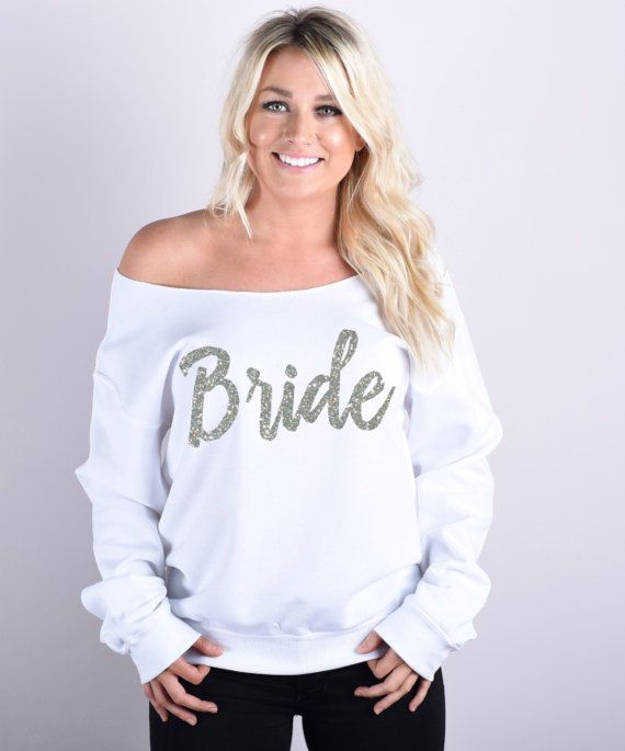 Bride Sweater Bride Fleece Wide Neck Sweatshirt Bridal Party Wedding Party Bride Shirt