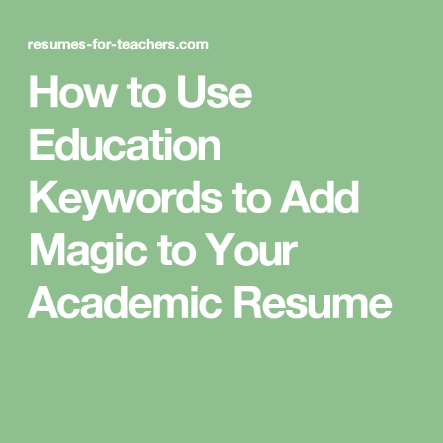 teacher keywords for resumes