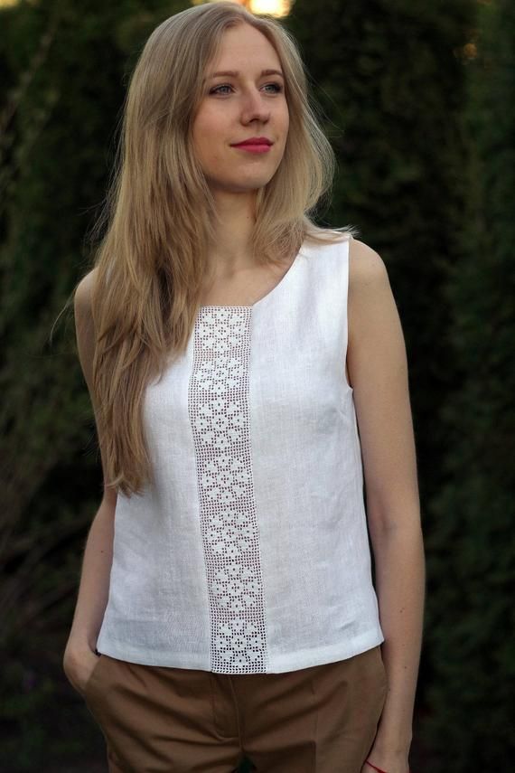 Items similar to Linen Tank For Women/ Handmade Linen Top/ Sleeveless Blouse/ Natural Linen Top/ Linen Blouse/ Flax Shirt/ Loose Fit Top/ Oversized Blouse on Etsy