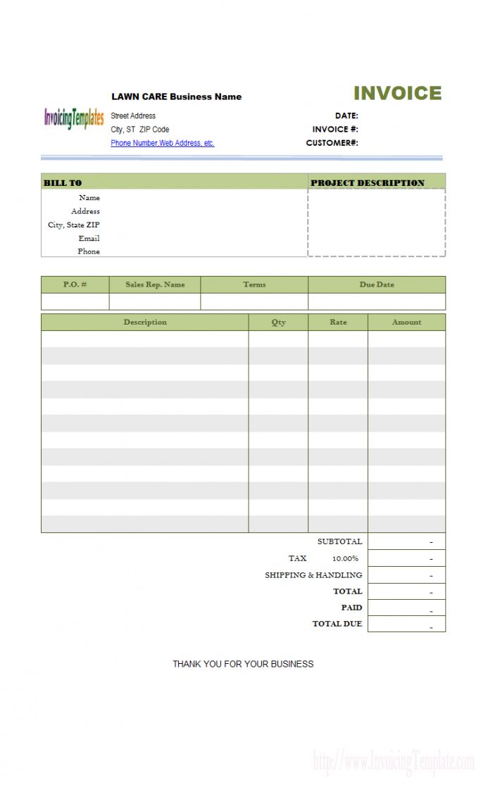 get our example of lawn mowing invoice template lawn care business
