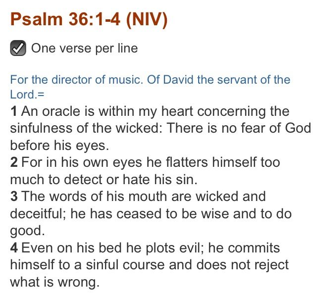 Psalm 36 1 4 Deceiving Ourselves Psalm 36 Psalms Verse