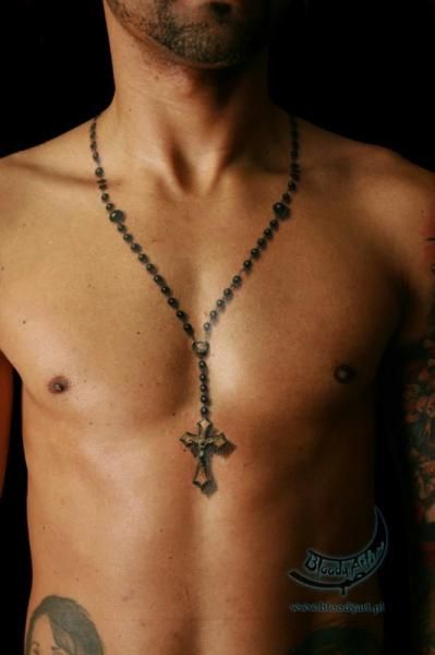 Pin On Purple Rose With Rosary Tattoo