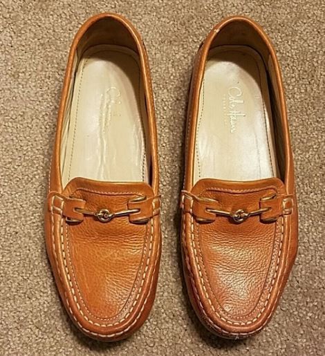 Cole Haan Womens Size 7 Cream Tan Gold Slide On Loafers Flats Shoes Cole Haan Womens Size 7 Cream Tan Gold Slide On Loafers Flats Shoes