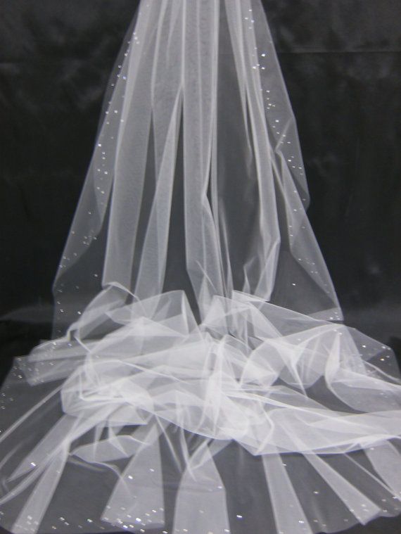 Swarovski Crystal Rhinestone Edged Sheer 128 Inch Long Cathedral Swarovski Crystal Rhinestone Edged Sheer 128 Inch Long Cathedral Length Veil On Etsy 133 00