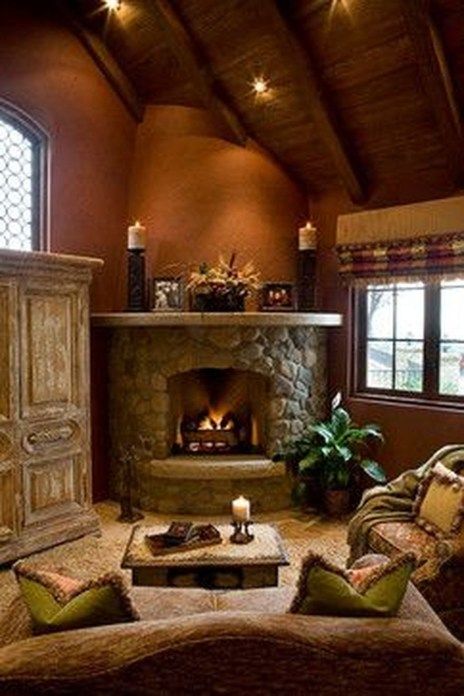 20 Comfy Living Room Décor Ideas With A Corner Fireplace Trendecora Decor Design Comfy Living Room Decor Fireplace, Fireplace Room Decor