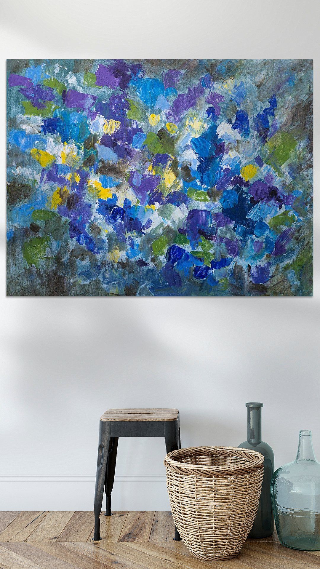 Koop het kunstwerk 'Abstract schilderij impressie viooltjes' van Paul als schilderij op canvas, aluminium dibond, staal, (ingelijste) fotoprint, behang, en meer. Tapestry, Canvas, Prints, Painting, Home Decor, Art, Products, Hanging Tapestry, Tela