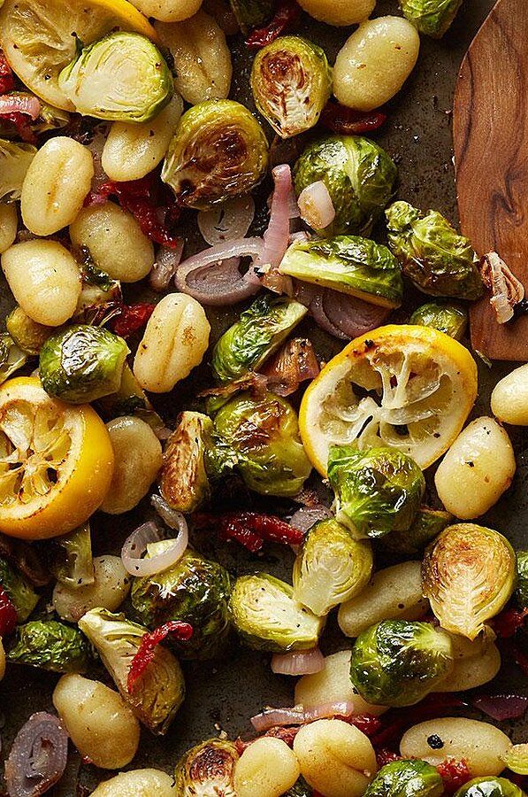 Roasted Gnocchi & Brussels Sprouts with Meyer Lemon Vinaigrette