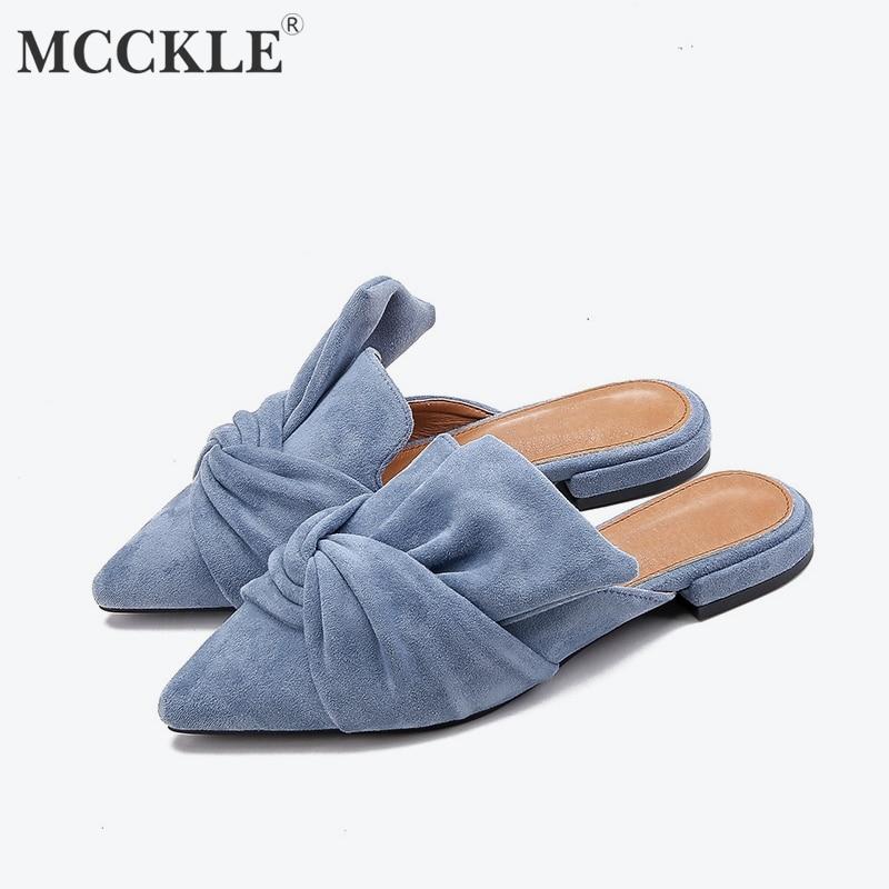 Womens Casual Pointed Toe Flats Oxfords Sandals European Shoes Low Heels Slipper