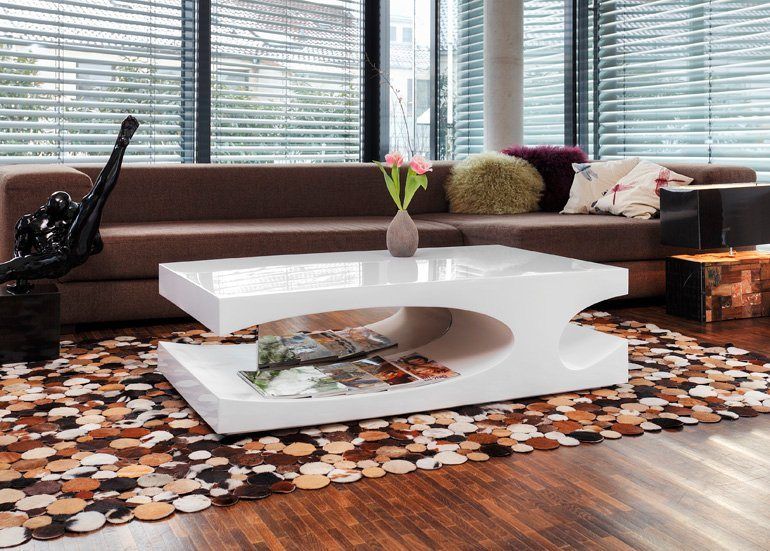Magica Couchtisch 90x90 Cm Hochglanz Weiss Schwarz Mit Tablett Moderner Couchtisch Couchtisch Modern Wohnzimmer Design Couchtisch