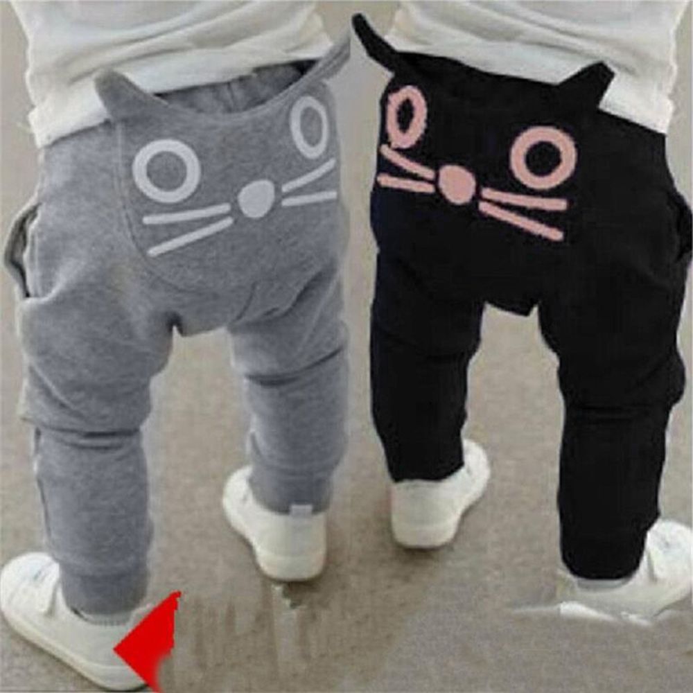 Newborn Infant Kids Baby Boy Girls Cat Bottom Harem Pants Leggings Trousers 0-4Y