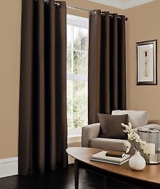 Faux Silk Lined Eyelet Curtains | Choco – Linens Range Silk Curtains, Panel Curtains, Curtains Living, Drapery Panels, Decorative Curtains, Linen Bedding, Bedding Sets, Bedding Brands, Bedding Decor