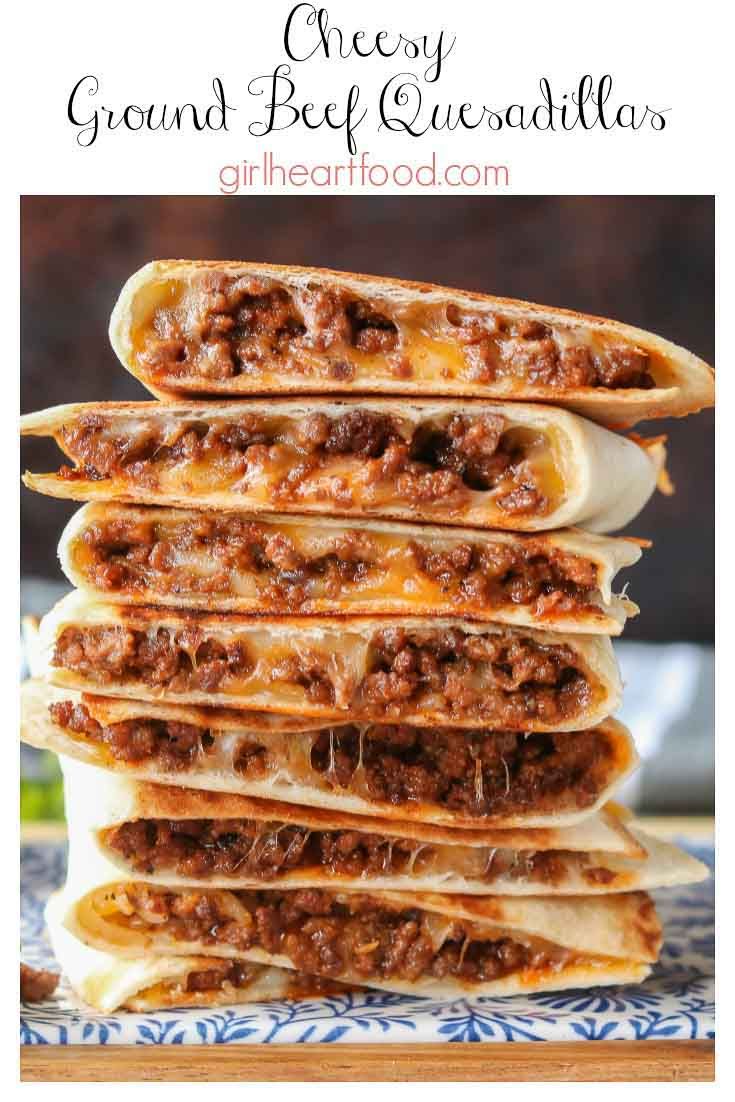 Cheesy Ground Beef Quesadillas
