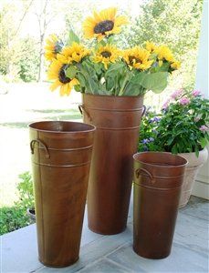 Beautifully Made Rustic Style French Flower Buckets Have A Finish That Looks As Though It Has Been Through Many Months In The Rain And Weather Beautifully Made Rustic Style French Flower Buckets Have A Finish That Looks As Though It Has Been Through Many Months In The Rain And Weather