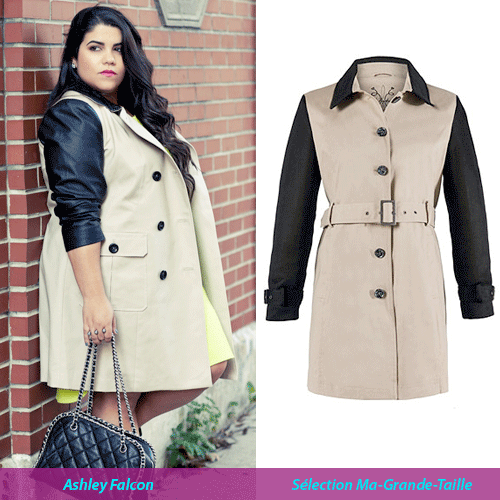 Portez la veste demi saison aussi bien qu'Ashley Falcon Trench coat Manteaux Veste de Grande Taille pour Femme