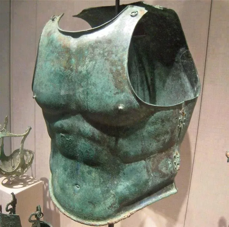 A photograph of a spectacular looking cuirass from the 4th century BC, which is on display at New York's, Metropolitan Museum? | Ancient armor, Armor, Greek history