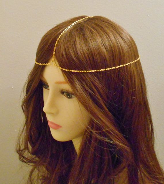 Simple Head Chain Jewelry Chain Headpiece Head Chain Headdress Hair Chain Jewelry Silver Chain Headband Gypsy Head piece