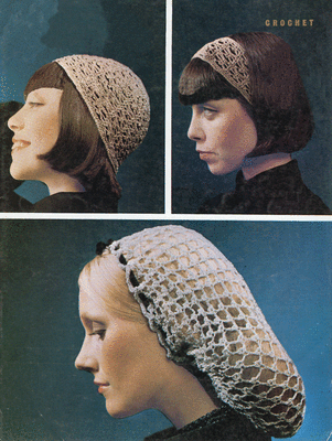 Vintage Crochet Petal Snood Headband Hairband pattern