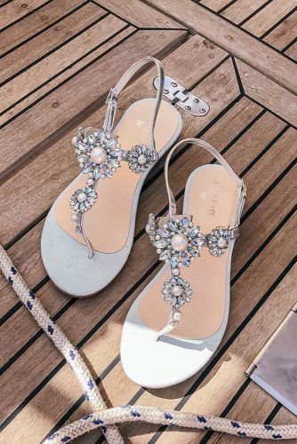 silver sandals for beach wedding