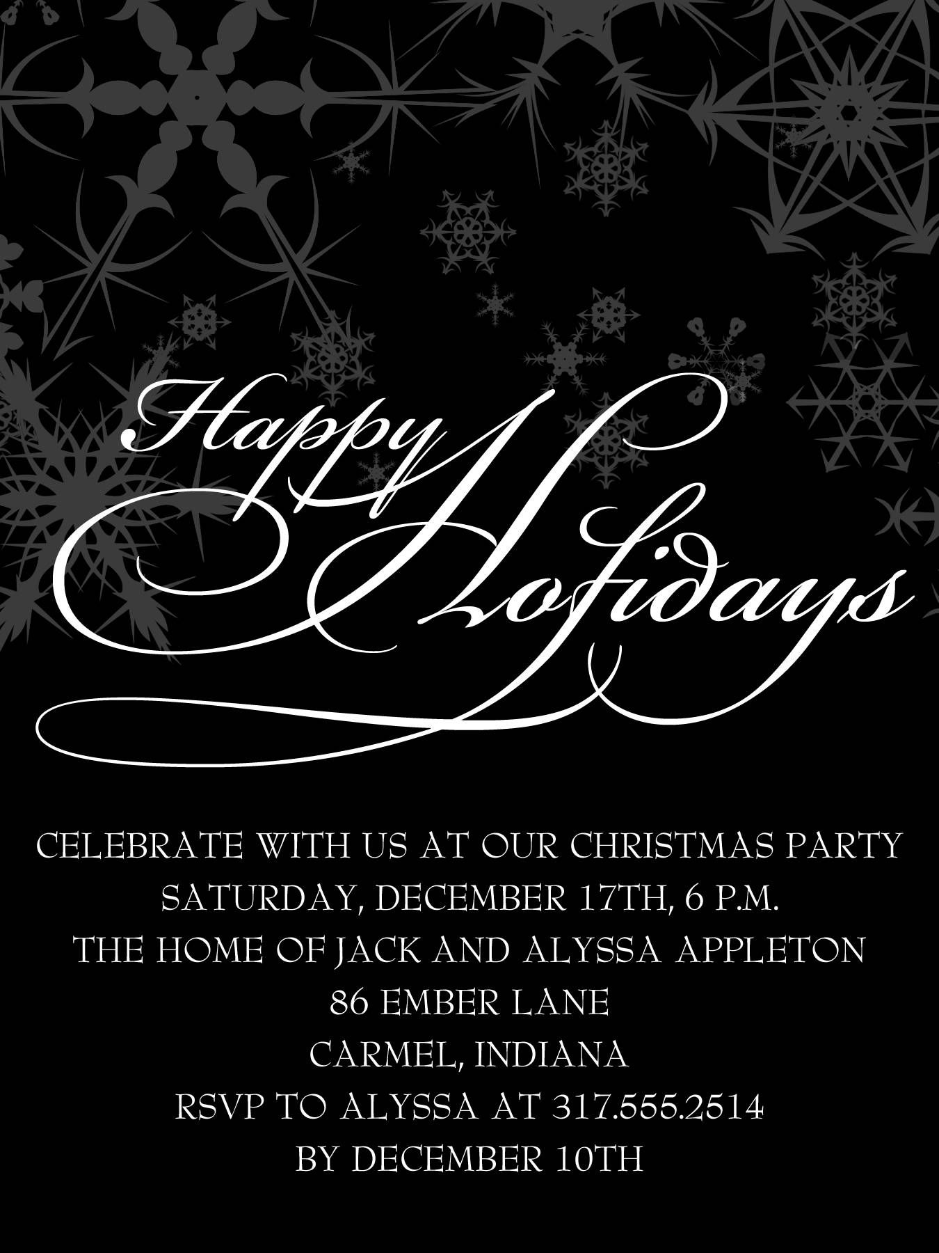 christmas party invitation sample holiday pinterest holiday christmas party invitation example