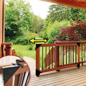 LR Home Farm House Brown/Beige 2 ft. x 3 ft. Herringbone Chevron Leather Area Rug-NATUR03374BRW2030 - The Home Depot Porch Gate, Deck Gate, Deck Railings, Deck Railing Design, Deck Balustrade Ideas, Front Porch Railings, Yard Gate, Driveway Gate, Patio Deck Designs