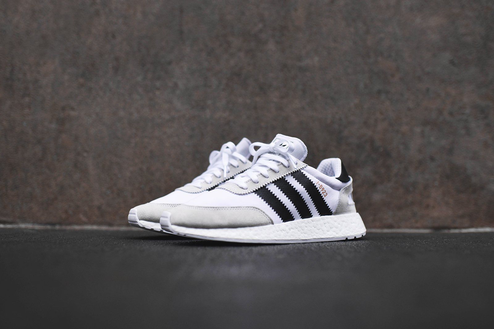 Adidas I 5923 White Black White And Black Leather Heels Black