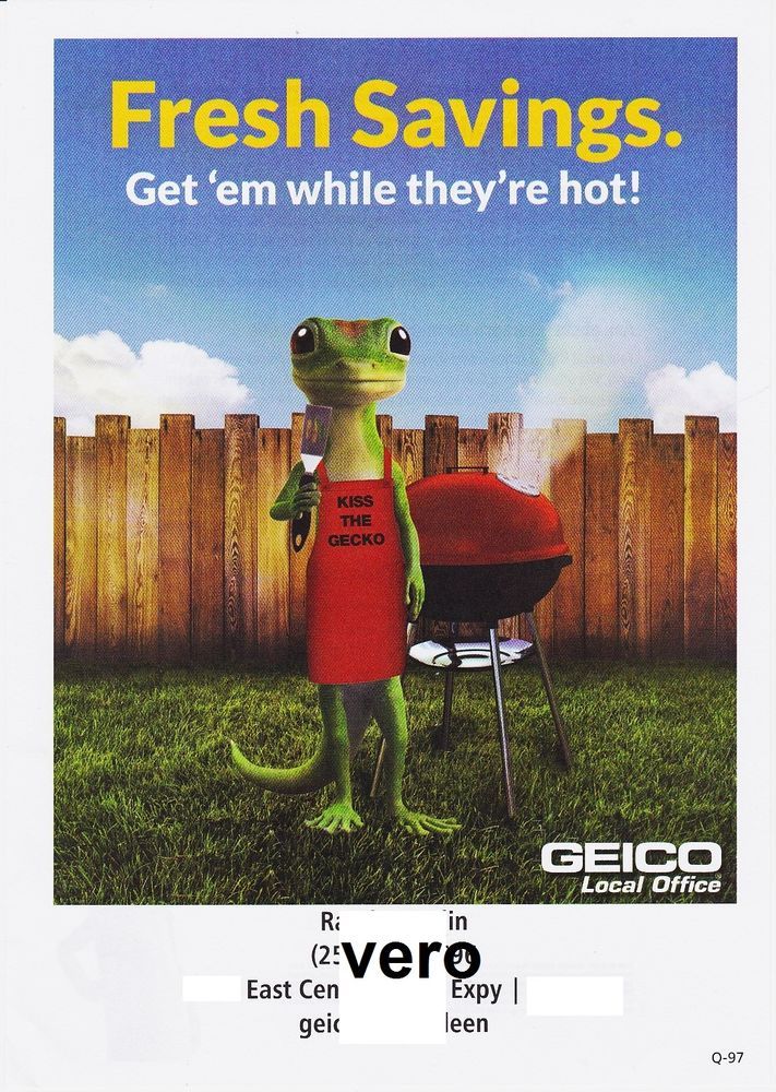 2014 Magazine Ad Geico Insurance Gecko Advertisement Print Bbq