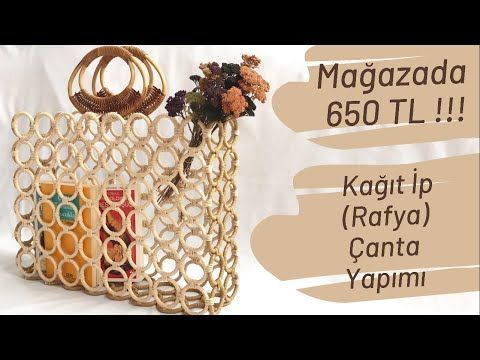Plaj Çantanı Kendin Yap 🌸 Kağıt İpten Çanta Yapımı / Hasır Çanta Yapımı / Rafya Çanta Yapımı - YouTube Straw Beach Bag, Straw Bag, Crochet Bag Tutorials, Crochet Basket Pattern, Raffia Bag, Diy Purse, Macrame Bag, Handmade Bags, Diy And Crafts
