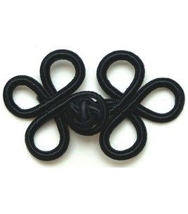 Beaded Frog Fastener Closure Button Black 3 different design