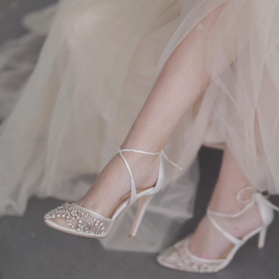 embellished ivory heels
