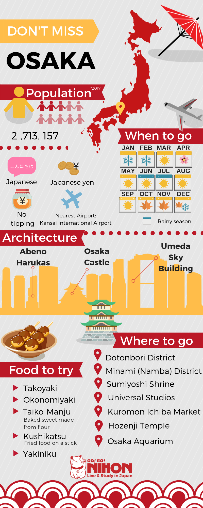 castles #castles Osaka, the second largest city of Japan! Also the second most popular for foreigners! Take a stroll on the famous Dotonbori while eat...