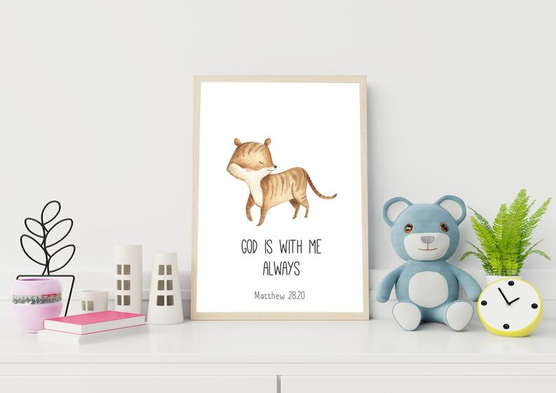 Animal bible nursery Purple farm animals nursery wall art Sister room decor 8x10 11x14 Instant download Twin girl nursery decor