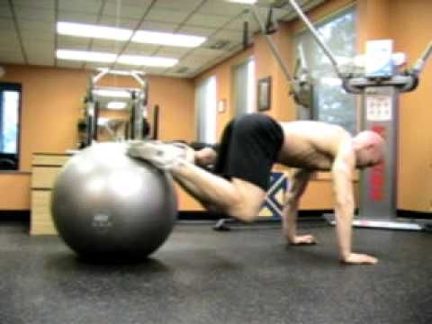 Naked on swiss ball above told Naked on swiss ball
