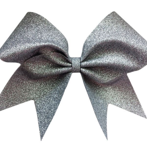 Silver Glitter Cheer Bow