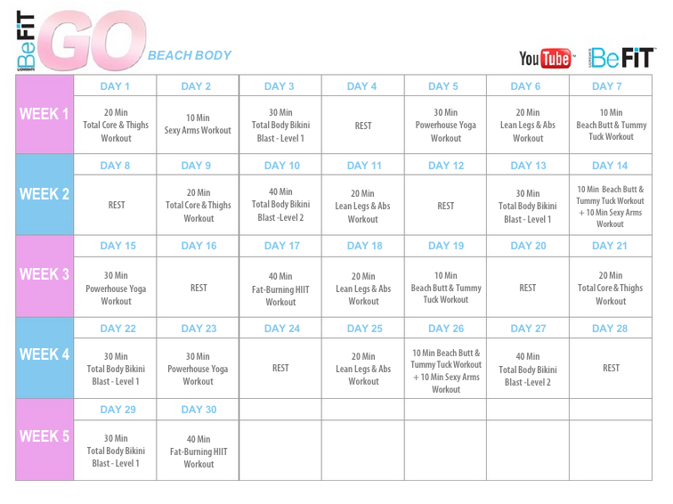 Incredible Befit In 90 Workout Calendar For Girls