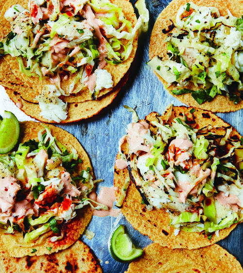 Baja-Style Fish Tacos with Grilled Slaw and Chipotle Mayo — Mark Bittman #markbittmanrecipes