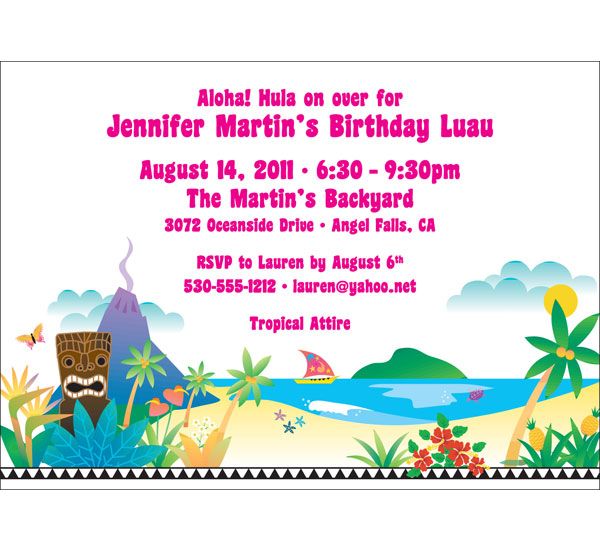 Luau Beach Party Invitation Projects To Try Luau Beach Party Invitation
